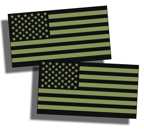 OD Green USA flag Sticker Decal Support America Military Men & | Etsy