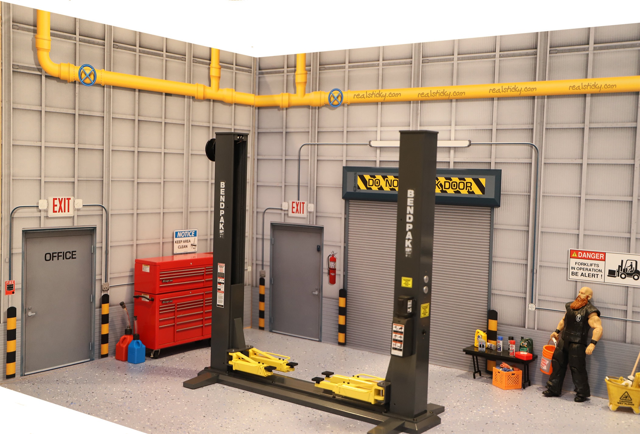 Decalcomanie Parete Garage Scala 1:18 - Sfondo A4 (1 O 3 Fogli) Design 67 - Walker Model Designs
