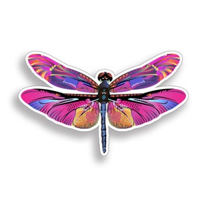 Pink Purple Dragonfly Sticker Dragon Fly Insect Cup Laptop Car Vehicle Window Bumper Decal Graphic