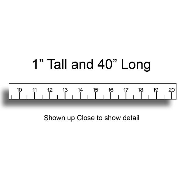 White Sticky 40 Inch Ruler Self Adhesive Sticker for Fishing Fish Boat Boating Sewing and More