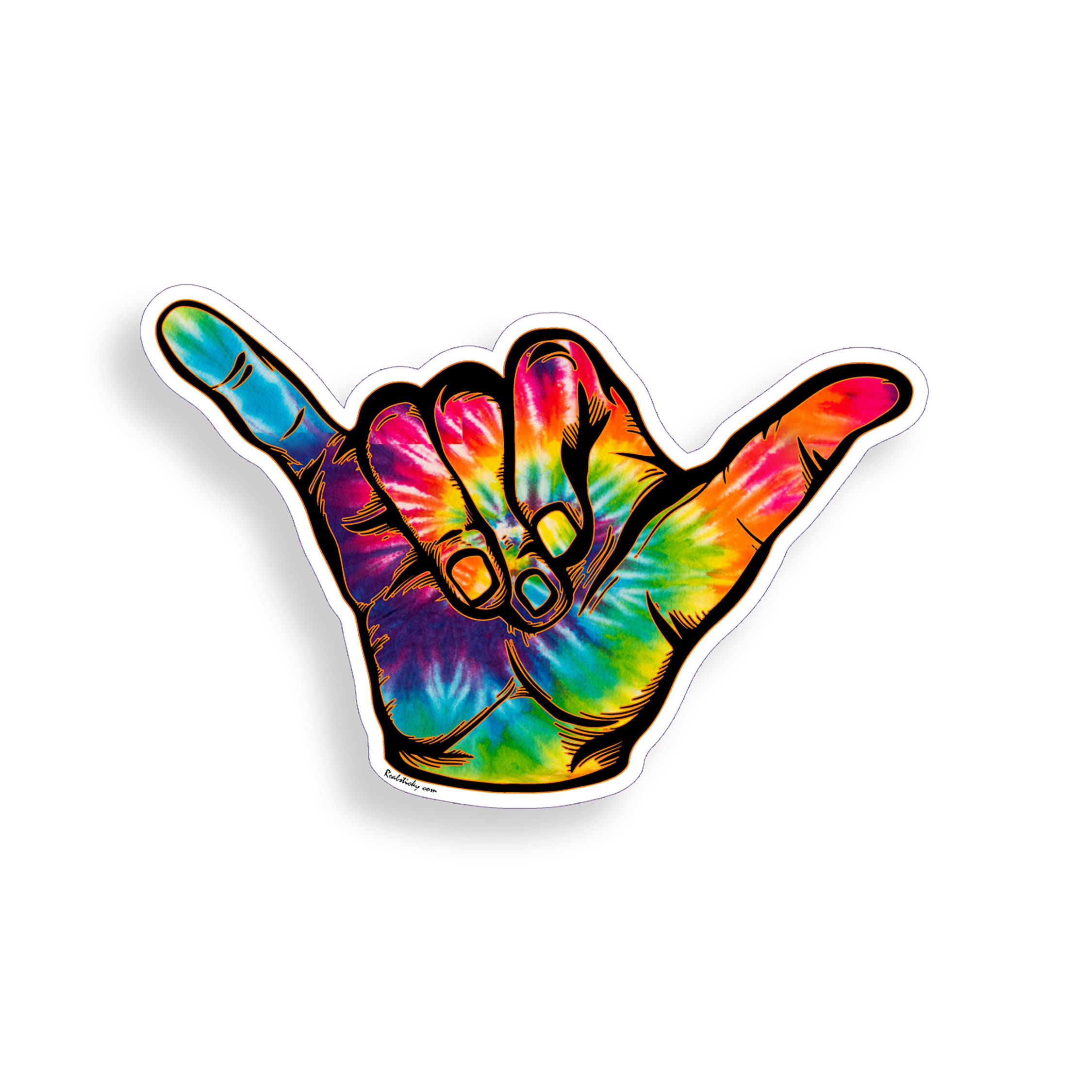 Adesivo Shaka Loose Hand 4'' Per Auto, Laptop E Finestre - 2 Pezzi Bianchi