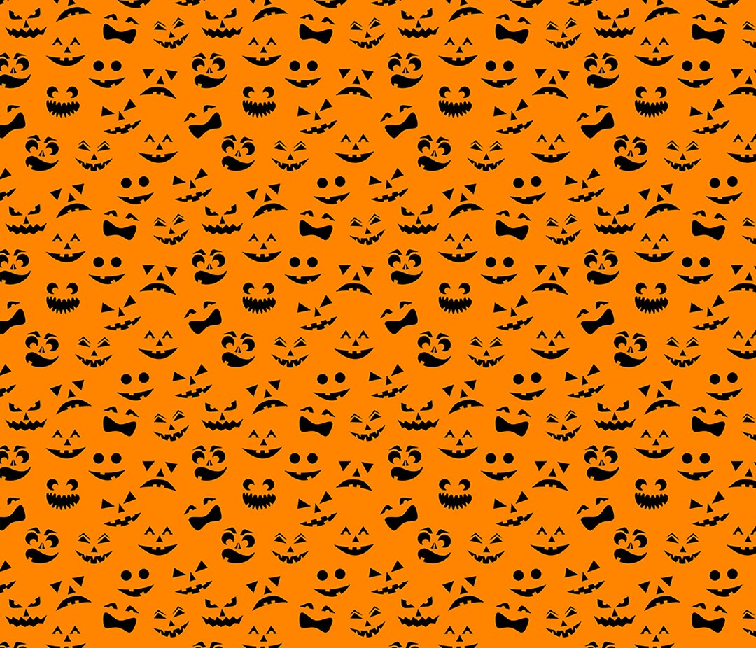 14 X 12 Inch Pumpkin Faces on Orange Sheet Heat Transfer Vinyl Printed ...
