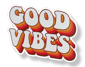 70's Good Vibes Sticker Groovy Retro Rock N Roll Band cup laptop van car vehicle window bumper decal
