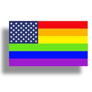 Rainbow USA American Sticker Gay Pride LOVE LGBT Cup Cooler Laptop Tablet Car Truck Vehicle Window Bumper Vinyl Decal Graphic