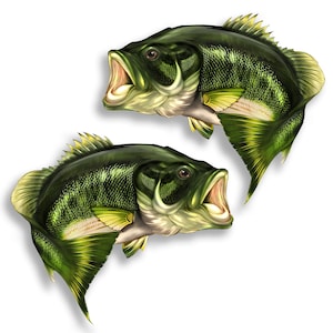 Large Mouth Bass Beautiful Fish Decal | Fishing decal for Boat, Car,  Vehicle, Truck Etc. | Waterproof Vinyl Sticker | Many Sizes & Styles  Available 
