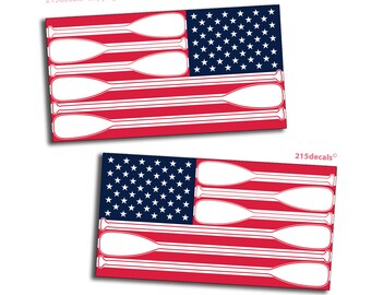 Pair 4 inch American USA Flag Sticker SUP Paddle Board Kayak Canoe Car Vehicle Window Bumper Vinyl Decal