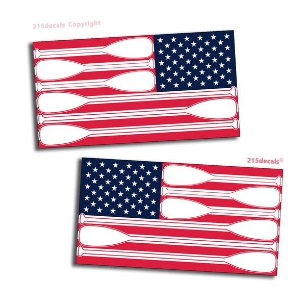 Pair 4 inch American USA Flag Sticker SUP Paddle Board Kayak Canoe Car Vehicle Window Bumper Vinyl Decal