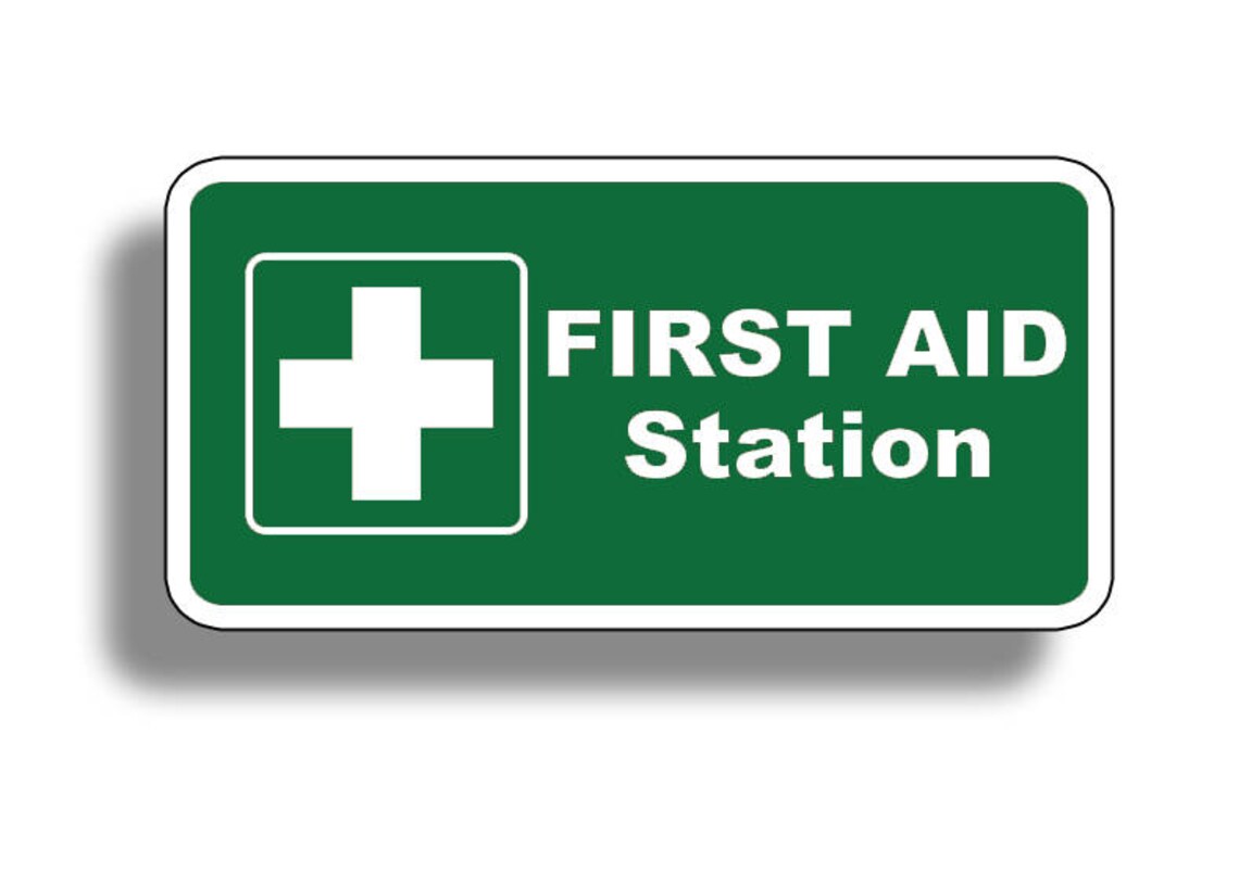 First Aid Station Sticker Vinyl Attention Safe Safety Decal Etsy