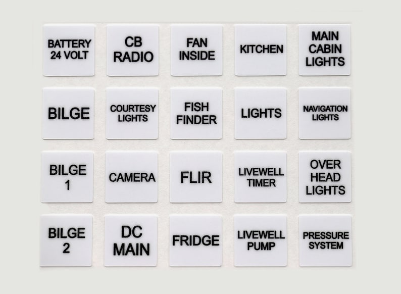 126 Die Cut White and Black Boat Dash Panel Marine Switch Etsy