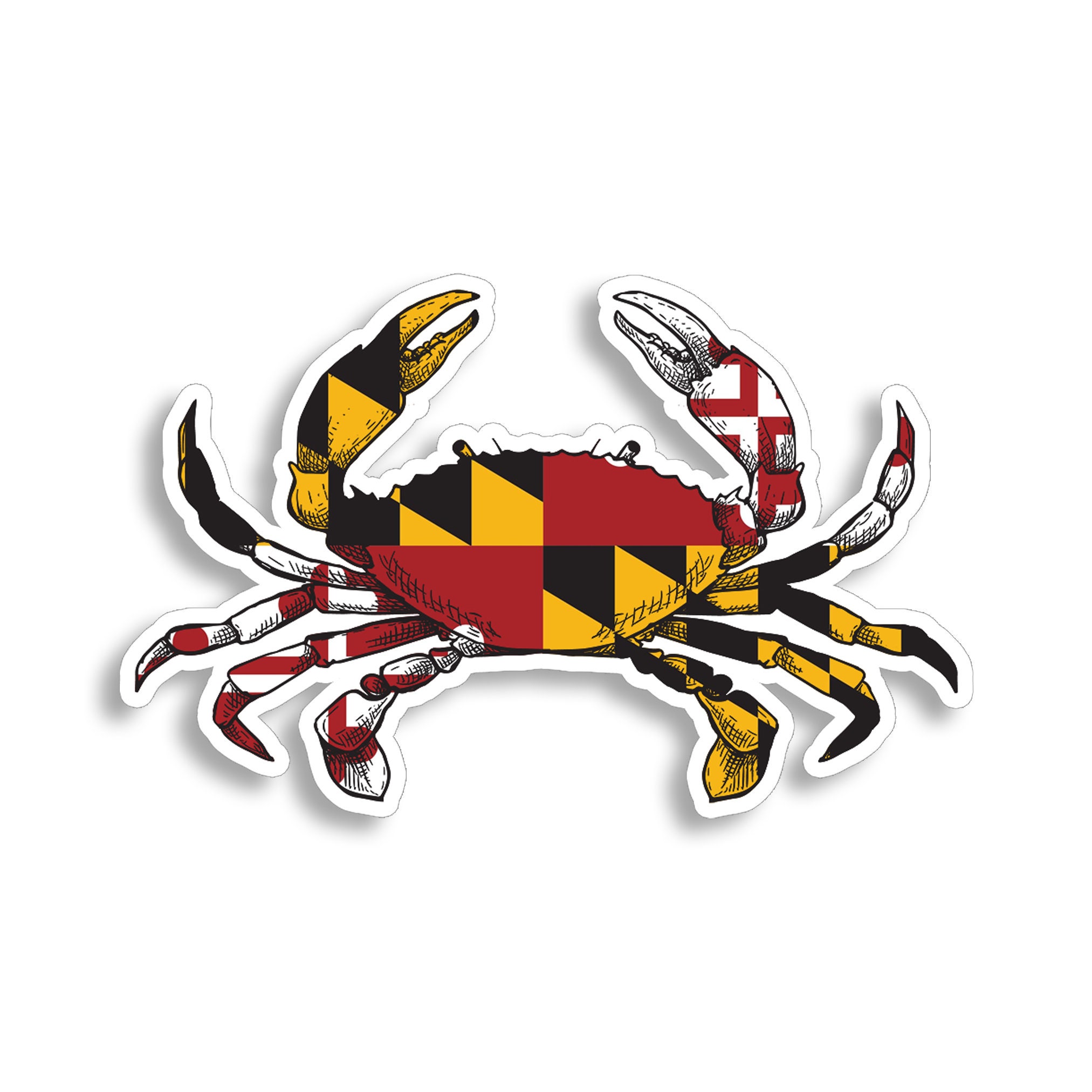 Maryland Crab Flag Sticker MD State Cup Laptop Boat Cooler Car | Etsy