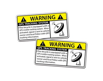 GPS Bicycle Warning Sticker Alarm Alert Police Bike Frame Vinyl Decal Safety Tracking Graphic