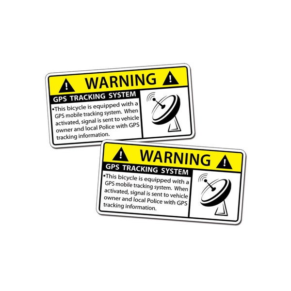 GPS Bicycle Warning Sticker Alarm Alert Police Bike Frame Vinyl Decal Safety Tracking Graphic