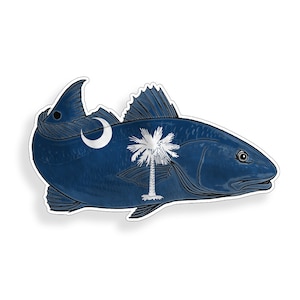 South Carolina SC Redfish Rode Vis Sticker Afgedrukt Digitale Vinyl Sticker Vissen Drum Car Truck Boat Reel Stickers Sticky Customs Artwork