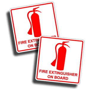 Fire  Extinguisher On Board Safety Stickers Decal Rescue Emergency Boat Truck RV Semi Rig Safe 1st Aid