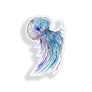 Aquarel Kwallen Sticker Jelly Fish Art Ocean Beach Car Truck Boat Voertuig Venster Bumper Laptop Cup Cooler Decal Graphic