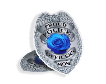 Orgulloso oficial de policía MOM insignia etiqueta engomada delgada línea azul corazón taza de amor coche portátil coche ventana parachoques vinilo decálica de vinilo