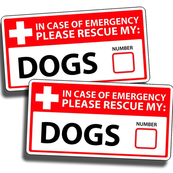 Dog Emergency Pet Rescue Sticker Vinyl Decal 1st First Aid FIRE Safety Safe Puppy