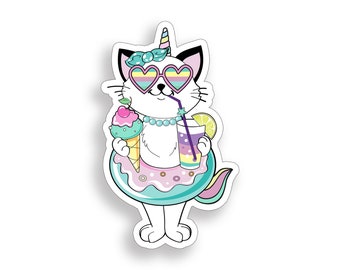Reasons To Be A Caticorn Fridge Magnet - Funny Cat Unicorn