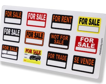 1:10 Scale For Sale Sticker RC Car Truck Crawler Body Vinyl Decal Graphic Garage Diorama Display Shop Sign