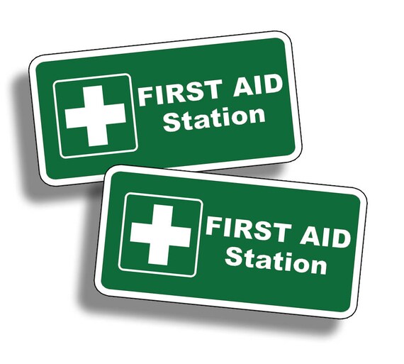 Emergency First Aid Kit Sticker Vinyl Decal OSHA Safety Red 1st Cross Sign Label