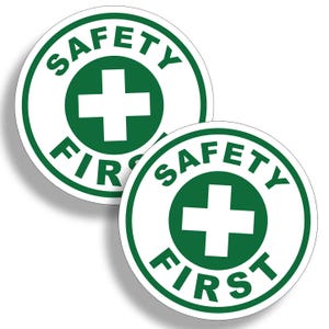 2 inch Safety First Sticker 1st Rescue Safe Emergency Station Hard Hat Helmet Forklift Cabinet Container Vinyl Decal Graphic OSHA