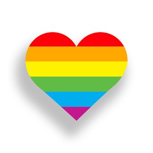 Naklejka 3" Rainbow Heart Gay Pride LOVE LGBT Sexy Cup Cooler Mug Tumbler Laptop Lunch Box Bin Cart Folder Bumper Vinyl Decal Graphic
