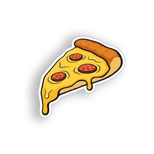 Melting Peperoni Pizza Cheese Cartoon Food Cup Cooler Laptop Tumbler Car Vehicle Window Bumper Vinyl Decal Graphic