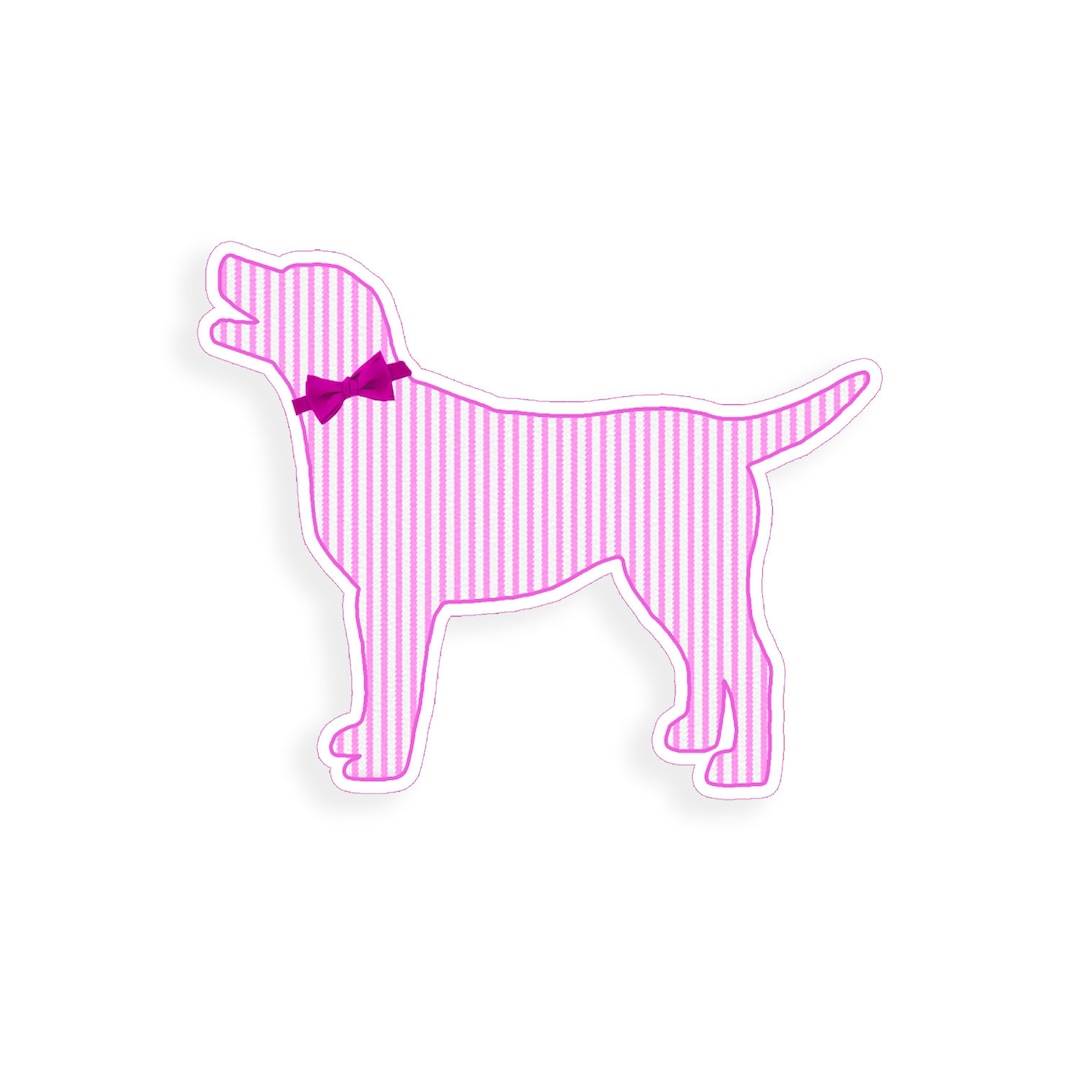 Pink Lab Stickers Pink Seersucker Labrador Dog Sticker K9 Lab Die Cut Digitally Printed ...