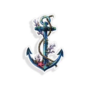 Boot anker met Coral Starfish Sticker Cup Cooler Laptop Boot Auto vrachtwagen voertuig achter glas raam bumper sticker grafisch