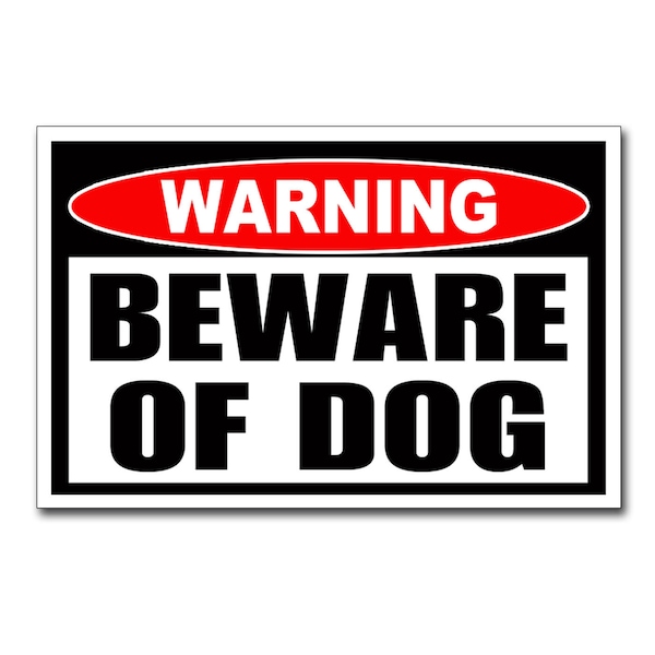 Beware of Dog Sticker Animal Warning Attention Service Animal Guard Dog Window Door Vinyl Decal Graphic Anti Salesman Protect K9 Pet