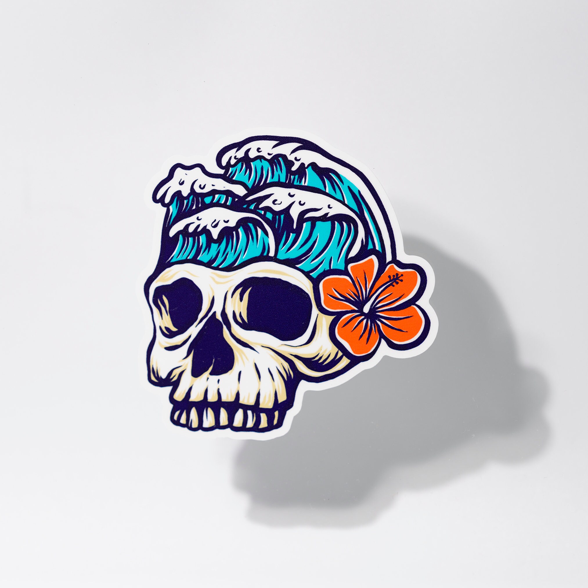 Pool Skull Sticker Skull Sticker High Tide Beach Ocean Graphic Cup Cooler Laptop Tablet ...
