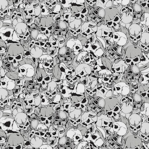 White Black Skull ORACAL Printed 651 Permanent 12 x 48 Inch Adhesive-Sticky Vinyl Sheet for Cricut Silhouette and more