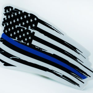 Gehavende blauwe lijn USA Amerikaanse vlag sticker auto vrachtwagen raam bumper vinyl bedrukte politie wetshandhaving decal