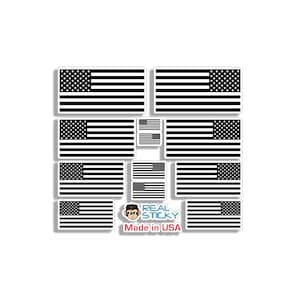 12 Mini amerikanische Flagge Aufkleber USA Schwarz und Weiß Vinyl Gestanzte Auto Fahrzeug Tag Laptop Tablet Tasse Handy Waage RC Grafik