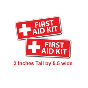 Red First Aid Kit Stickers 1st aid Decal Kid Family Baseball Field DIY Safety Graphic Soccer Softball Mom Mother Parent