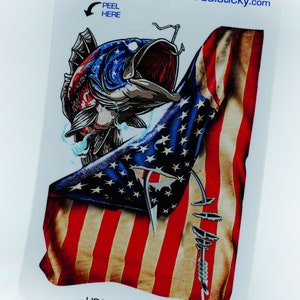 USA Bass Hook Flag Fish Sticker Gedrukt Vinyl Vissen Decal Auto Voertuig Truck Boot Patriotic Amerikaanse Vlag Laptop Raam Bumper Graphic