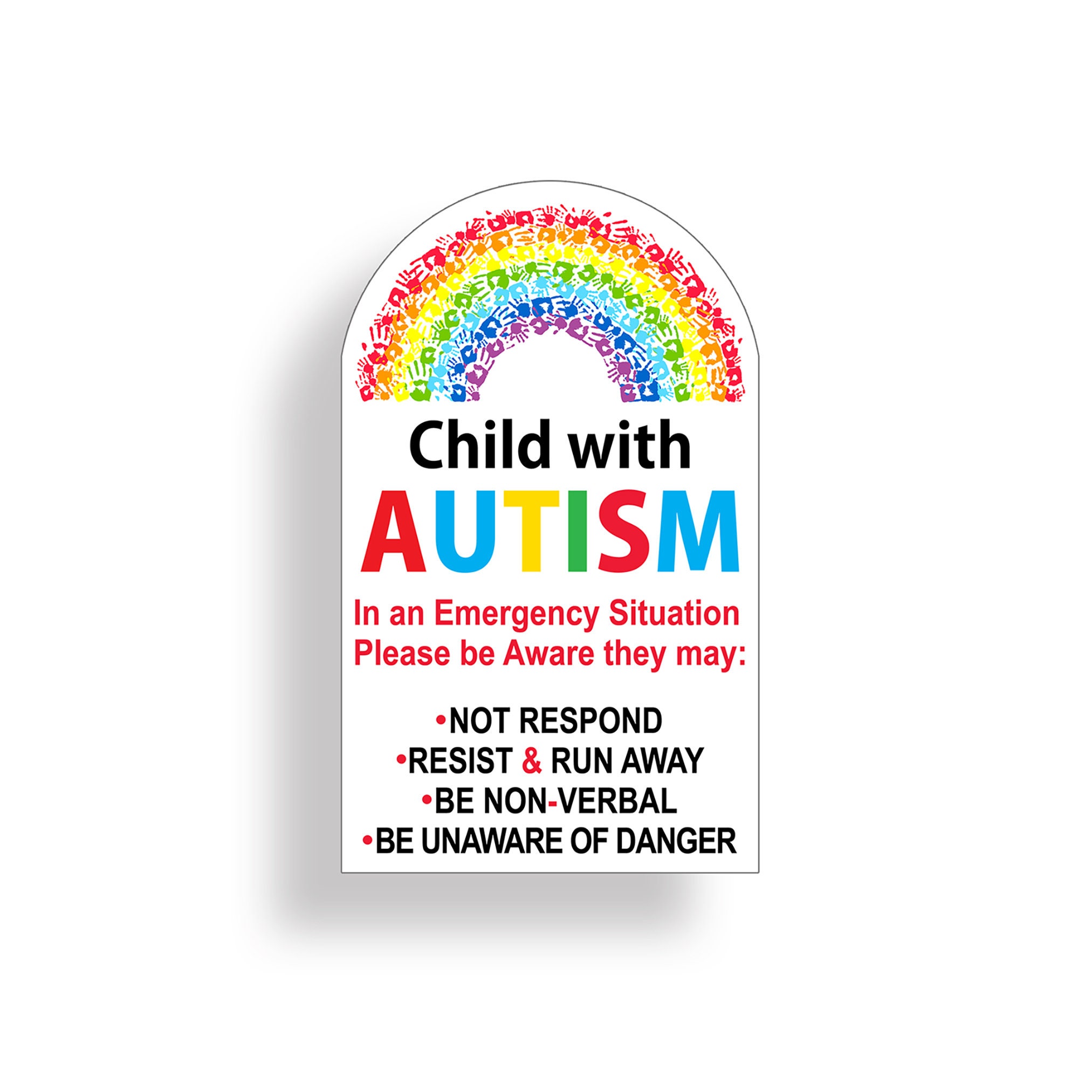 Child with Autism Sticker Autistic Awareness Home Wall Window Door Safety Decal 