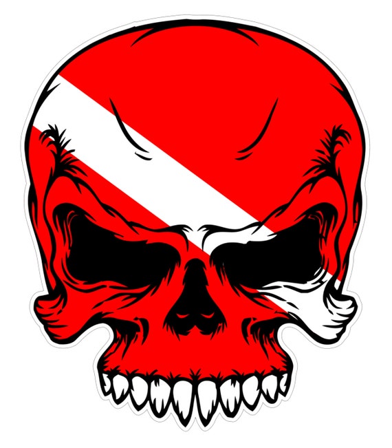 Scuba Skull Vinyl Sticker Waterproof Decal