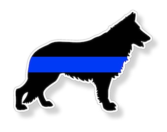 German Shepherd Sticker Police K9 Dog Blue Line Body Cup Cooler Laptop Car Truck vehicle Window Bumper Vinyl Printed Decal
