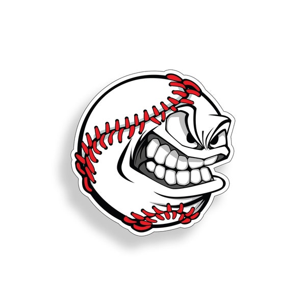 3" Angry Baseball Sticker Love Play Travel Laptop Tablet Cup Cooler Mug Tumbler Helmet Ball Vinyl Decal Graphic