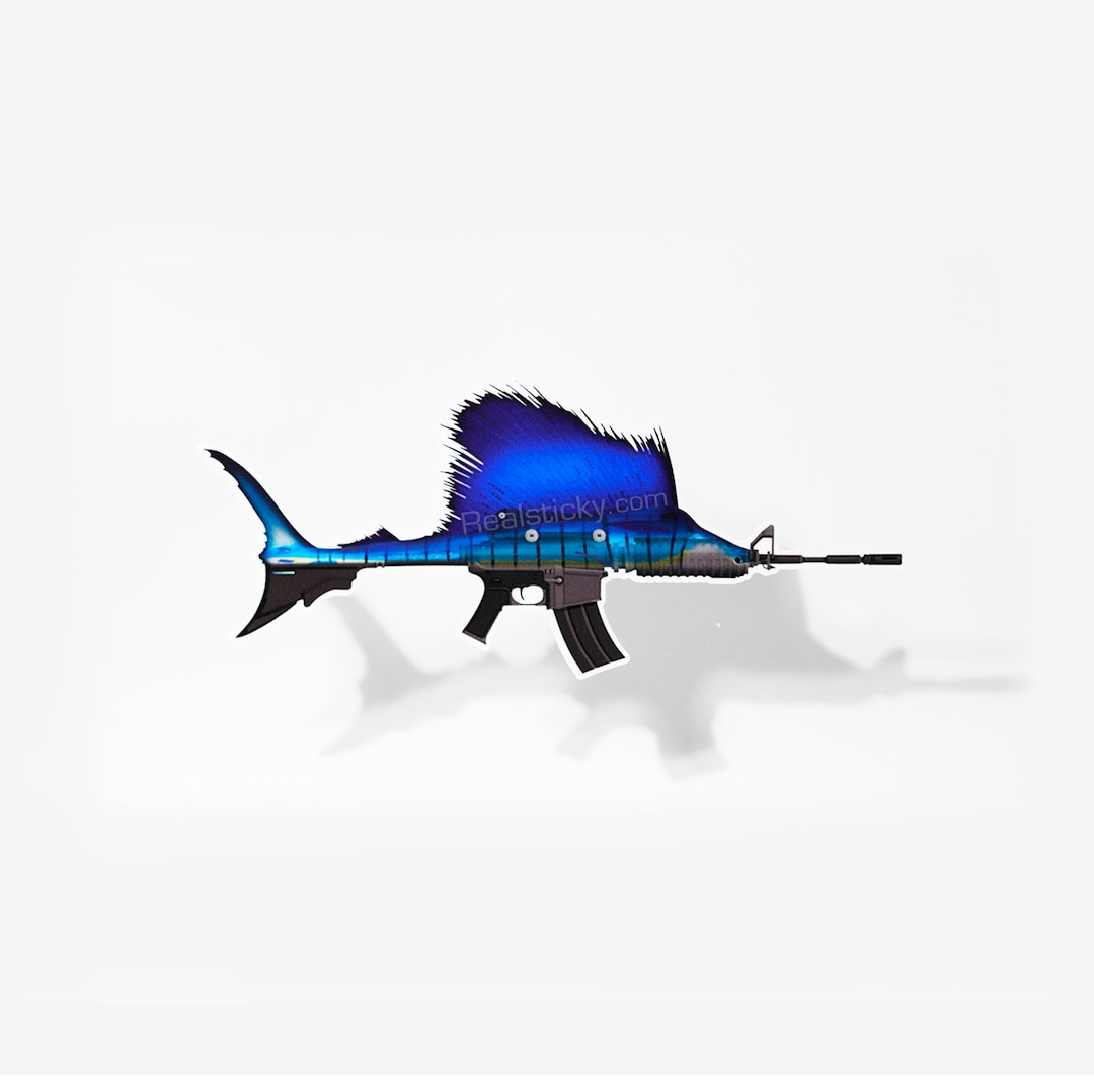 A Salt Weapon Sticker AR15 Rifle Fish Gun Fishing Boat Tablet 2nd ...