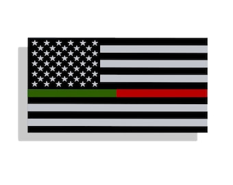 American Flag Reflective Vinyl Decal Sticker - 2 Pack (4" & 6") For Car, Laptop, Boat