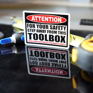 Tool Box Warning Sticker Step Away From My Toolbox Funny Custom Printed ...