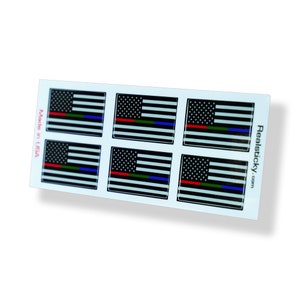 Mini Blue /Red / Green Line USA American Flag Stickers Police Law Enforcement Fire Fireman 911 hard hat helmet car vehicle license tag decal