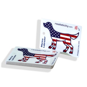 Merica Lab Labrador American Flag Dog Sticker Die Cut Printed Vinyl Graphic USA Pride Cup Cooler laptop Car Truck Window bumper decal