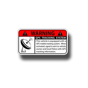 Vehicle GPS Warning Sticker Alarm Alert Police Car Window Bumper Vinyl Decal Safety Tracking Graphic