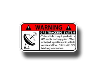 Vehicle GPS Warning Sticker Alarm Alert Police Car Window Bumper Vinyl Decal Safety Tracking Graphic