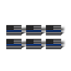 Mini Blue Line USA Amerikanische Flagge Aufkleber - Show Support Polizei US Flag Law Enforcement Auto Führerschein Aufkleber