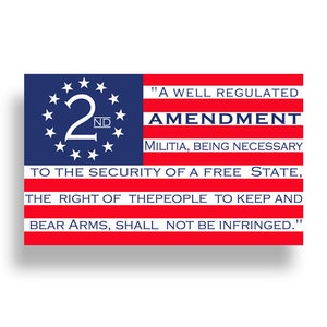 2nd Amendment USA Flag Sticker Custom Printed Vinyl 2A Decal Car Truck Cup Laptop Graphic