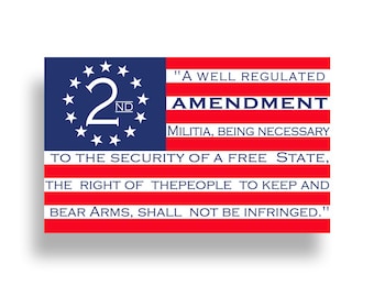 2nd Amendment USA Flag Sticker Custom Printed Vinyl 2A Decal Car Truck Cup Laptop Graphic
